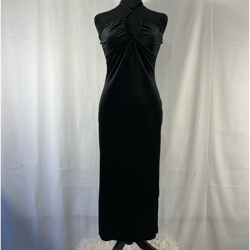 Black velvet, halter, midi dress, large 
NWT - Picture 6 of 6